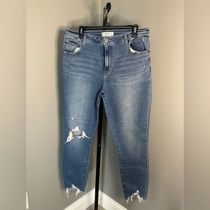 Abercrombie & Fitch High-Rise Distressed Blue Jeans